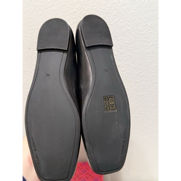 Tory Burch Georgia Ballet Flats Size 7.5 Leather Perfect Black Paris Goat $248 - Picture 8 of 10
